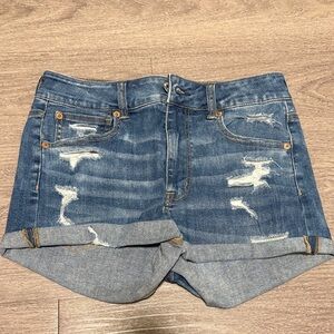 American Eagle Outfitters Distressed Blue Jean Shorts
